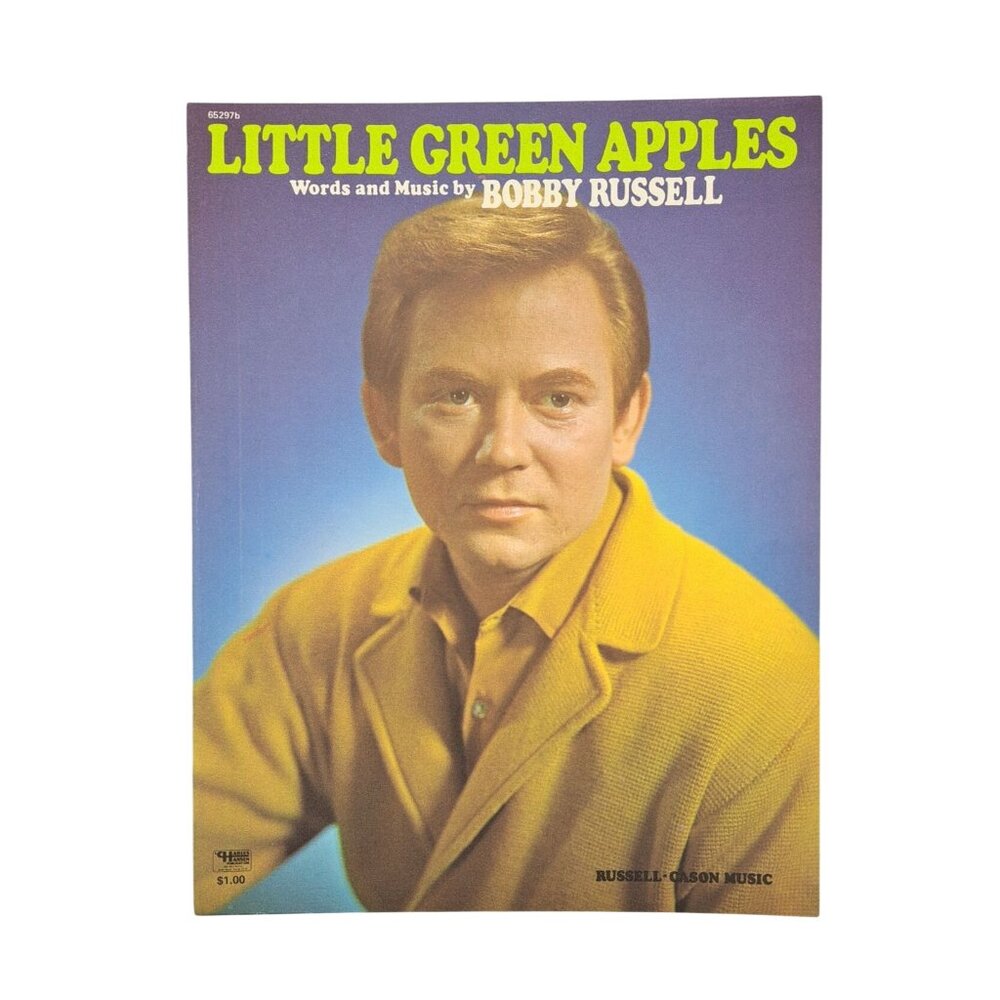Vintage Bobby Russell Little Green Apples Sheet Music 1968 O.C. Smith Miller